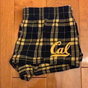 UC Berkeley Cal Plaid Lounge Shorts Small
